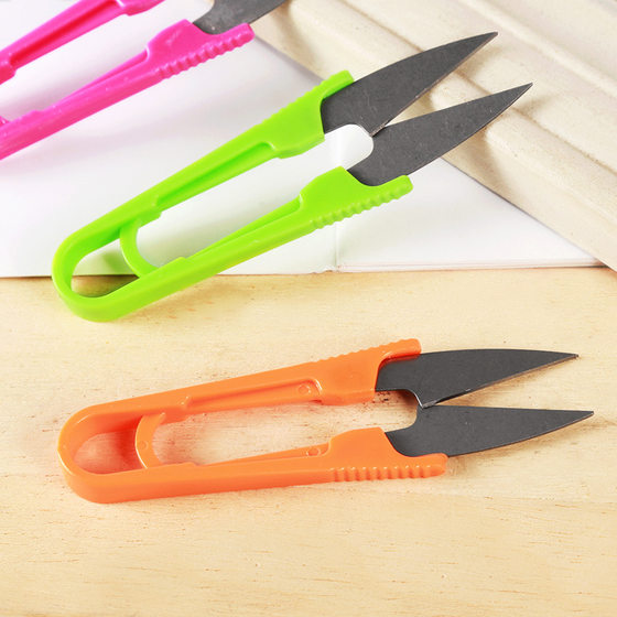 New cross stitch color scissors plastic small scissors yarn scissors small scissors plastic handle yarn scissors U-shaped scissors