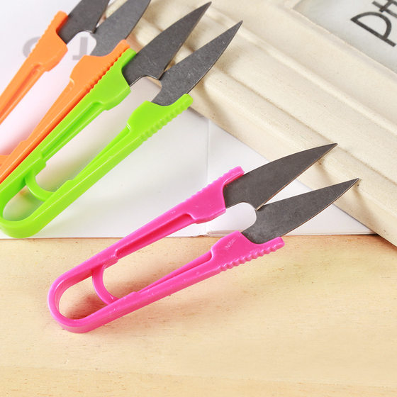 New cross stitch color scissors plastic small scissors yarn scissors small scissors plastic handle yarn scissors U-shaped scissors