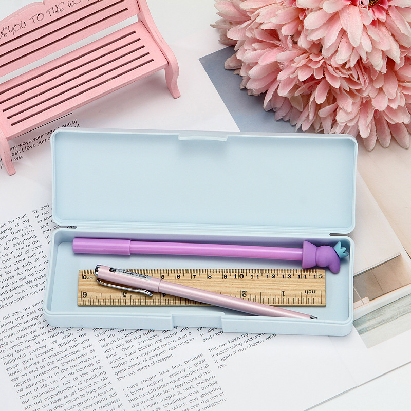 Korean creative Primary School pencil storage pencil case frosted stationery pencil box for students gift wholesale