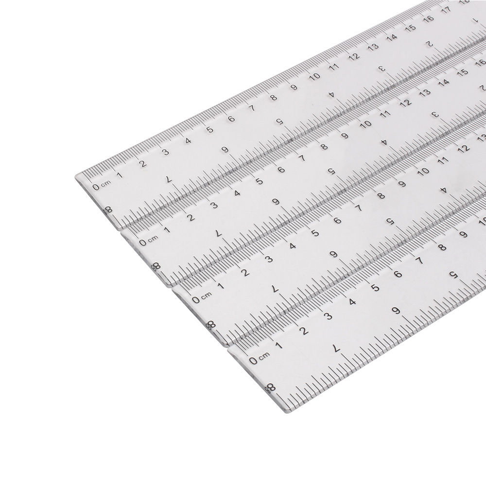 20cm plastic transparent straight art tools student stationery plastic ruler single OPP bag foreign trade Wholesale