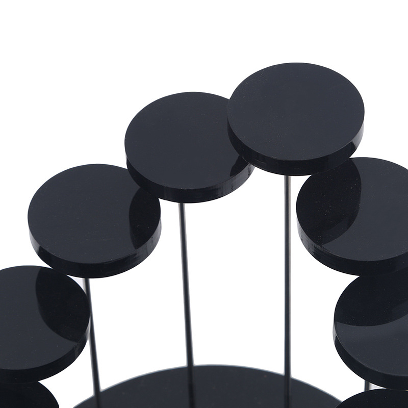 Acrylic Transparent 12 Round Base Display Stand Jewelry Ring Display Stand Black 3-digit Round Jewelry Bracket