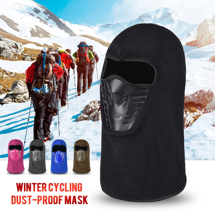 Outdoor Masked Leather Mouth Mask Cap Riding Men's and Women's Thickened Fleece Cap Face Protection Riding Equipment Warm Windshield Mask