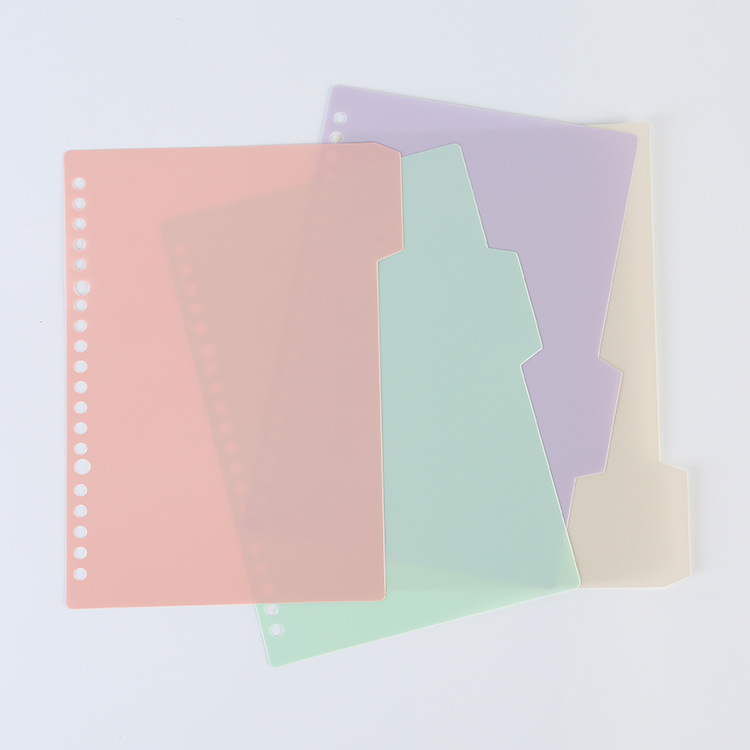 Wholesale four-color hand account index notes loose-leaf replacement core classification page notebook separator page inner core custom A4A5B5