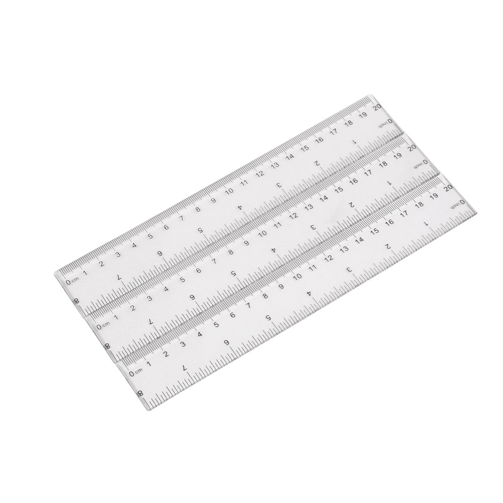 20cm plastic transparent straight art tools student stationery plastic ruler single OPP bag foreign trade Wholesale