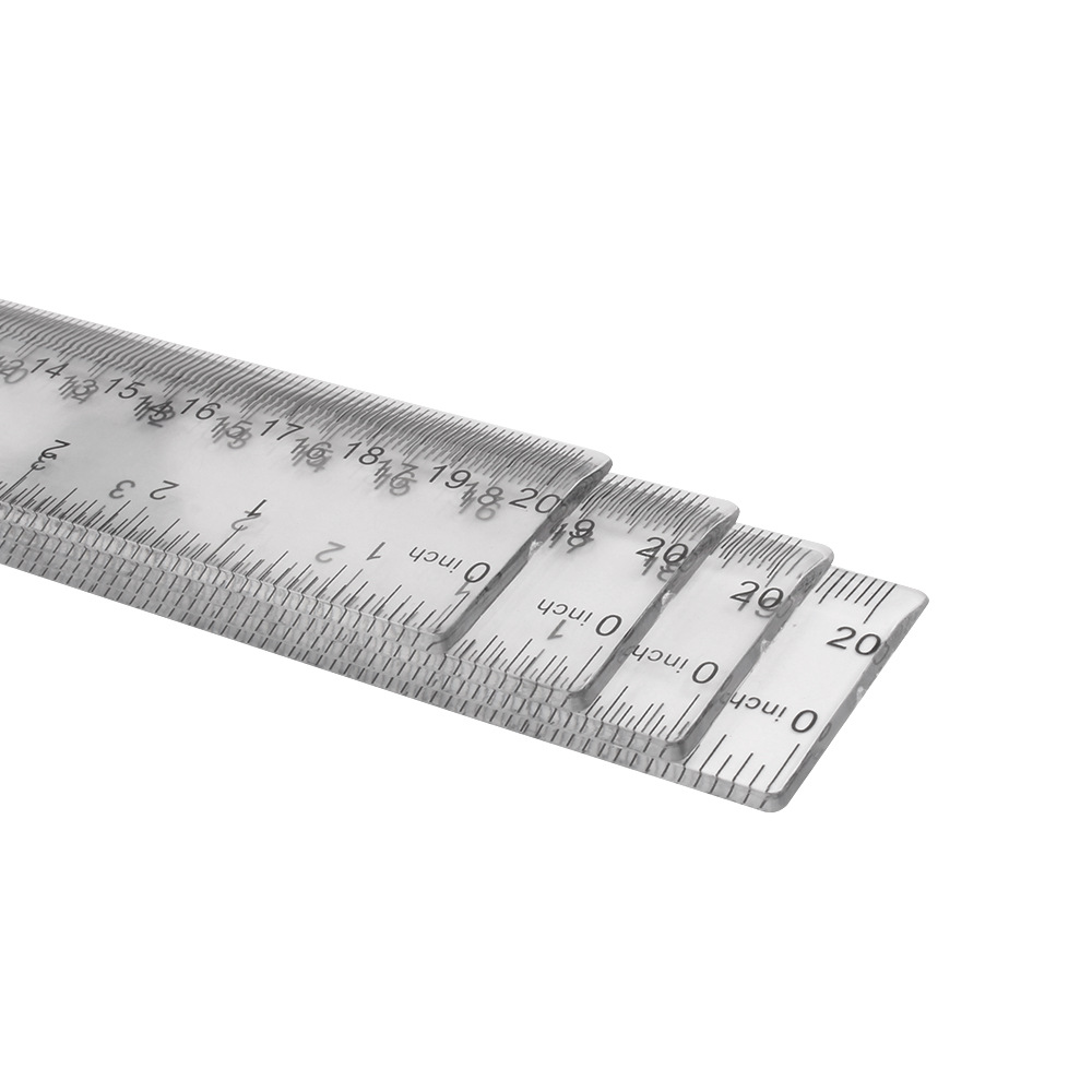 20cm plastic transparent straight art tools student stationery plastic ruler single OPP bag foreign trade Wholesale