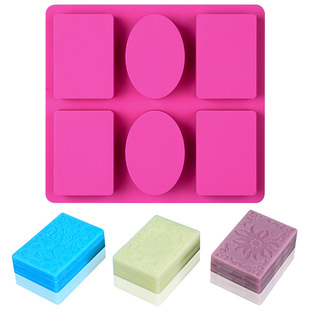 in stock cross-border explosions 6 even handmade soap mold relief pattern soap silicone mold silicone handmade soap mold