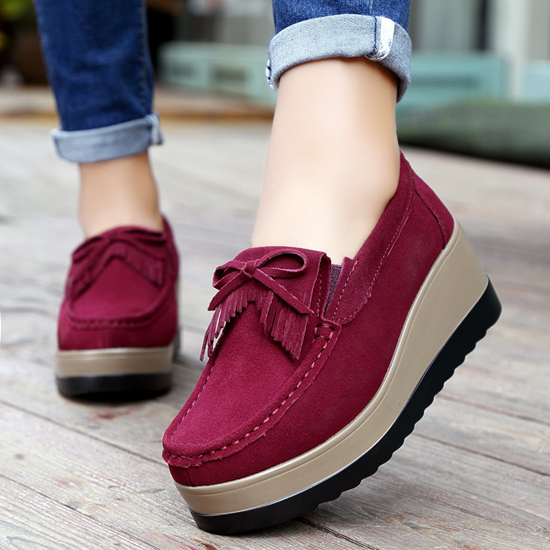 Factory Direct platform shoes women's 2019 spring and summer casual rocking shoes non-slip wedge mom shoes thick sole height increasing shoes