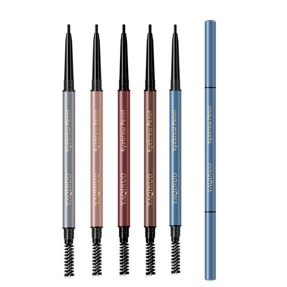 Yakino Double-headed Extra-fine Eyebrow Pen Ultra-fine Head Waterproof Sweat Durable No Decolorization No Smooming Eyebrow Powder Fog Eyebrow Beginners