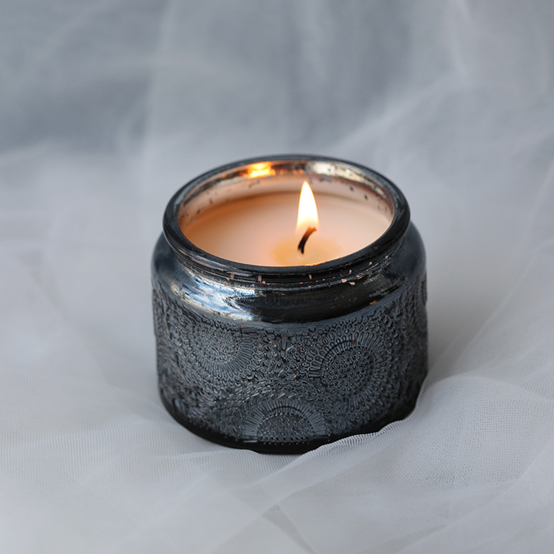 Embossed Starry Sky candle bottle color carved flower aromatherapy candle Cup wax container DIY aromatherapy candle glass cup