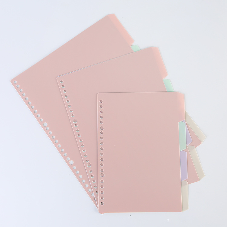 Wholesale four-color hand account index notes loose-leaf replacement core classification page notebook separator page inner core custom A4A5B5