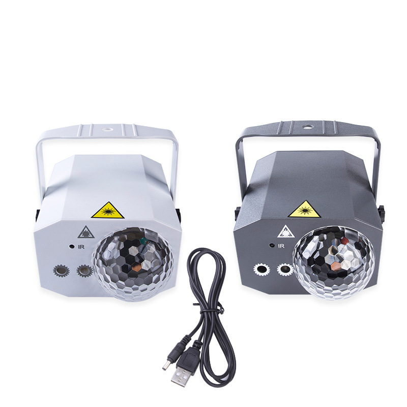Cross-border stage lights colorful voice control rotating bar KTV atmosphere lights LED magic ball lights laser lights
