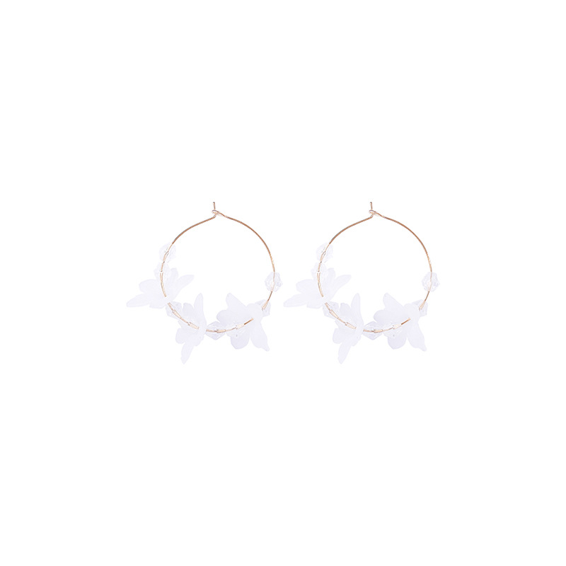 Korean Simple Eternal Petal Earrings Women's Fashion Tassel Flower Earrings Small Water Drop Earrings Fairy Style All-match Earrings