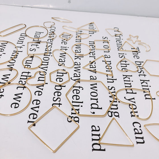 DIY alloy electroplating accessories wholesale personality K gold triangle round geometric figure earrings basic accessories earrings