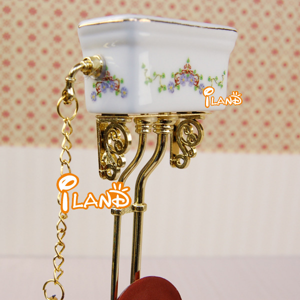1:12DIY doll house dollhouse mini ceramic bathroom simulation Victoria toilet