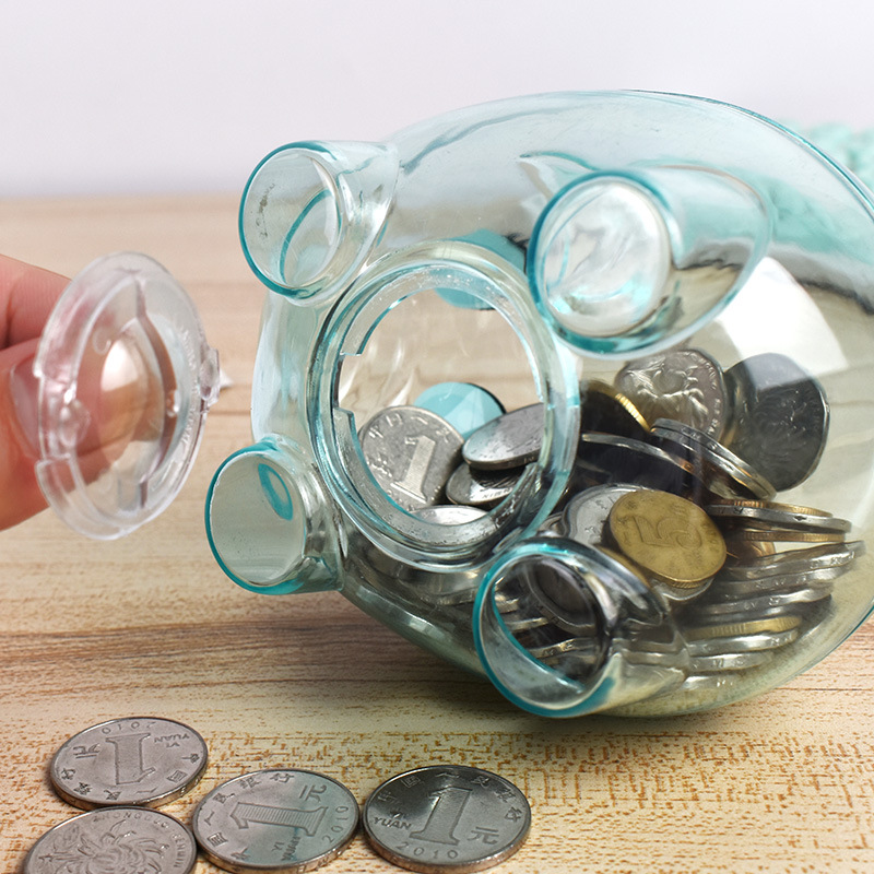 Creative children's small gifts creative practical advertising gifts plastic piggy bank ornaments transparent piggy bank