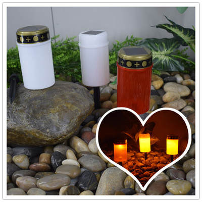 LED outdoor camping light waterproof solar candle light cemetery grief Memorial light Amazon hot DIY