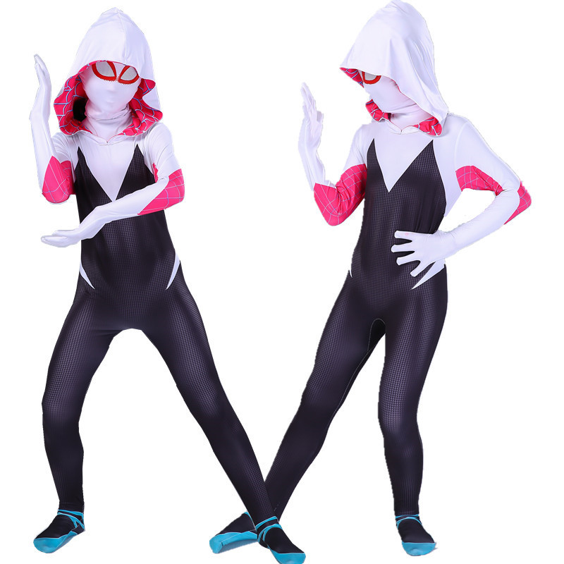 Halloween Gwen Female Spider 1 Spider Man Parallel Universe Clothes cosplay Leotard Kids Adult Hero Costume