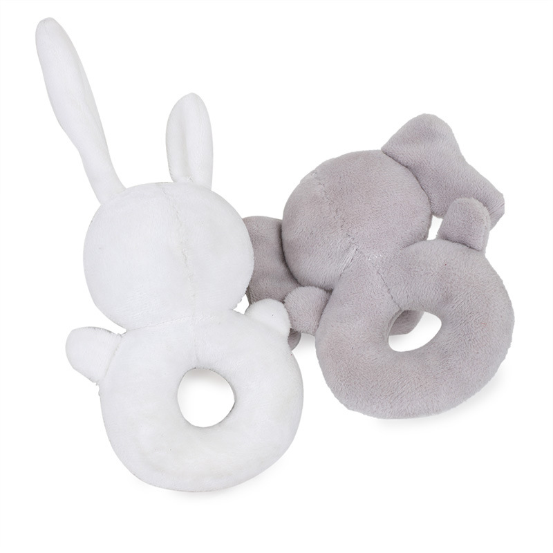 Cartoon creative animal hand bell Toy Hand ring rabbit civet cat hand stick BB called sound hand ring
