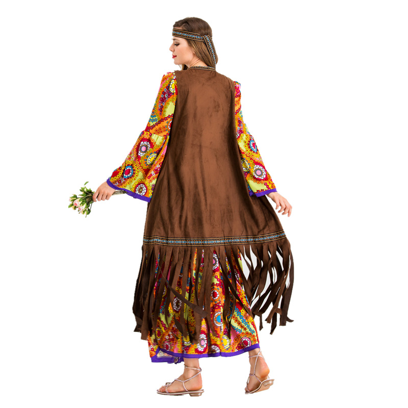 Halloween Cosplay Retro 70 s Disco Hippie Aboriginal Savage Show Costume Wholesale