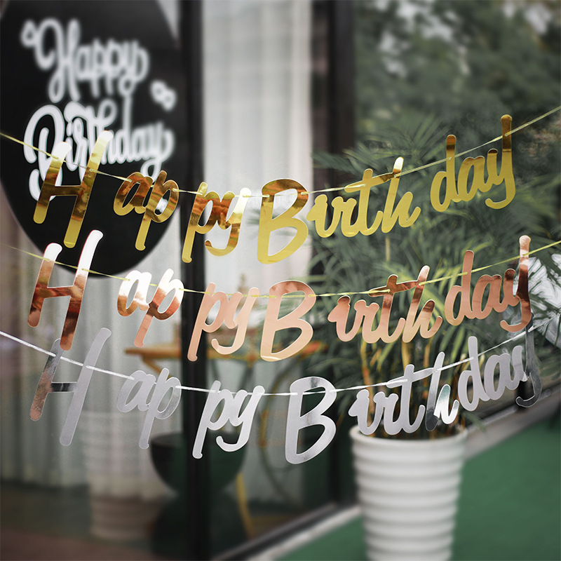 Ins conjoined happy birthday happy birthday flag baby birthday party birthday decoration banner