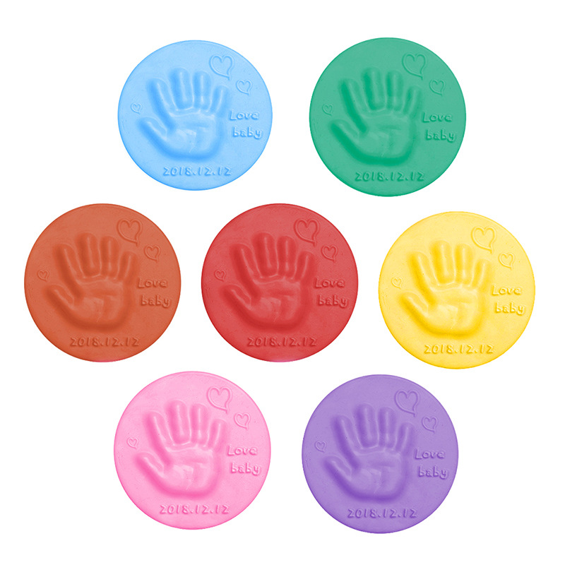 20g Soft Clay Fluffy Material DIY Baby Care Hand and Foot Inkpad Handprint Footprint Fingerprint Compression Resistant Children's Toy