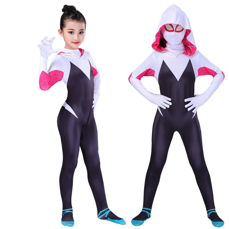Halloween Gwen Female Spider 1 Spider Man Parallel Universe Clothes cosplay Leotard Kids Adult Hero Costume