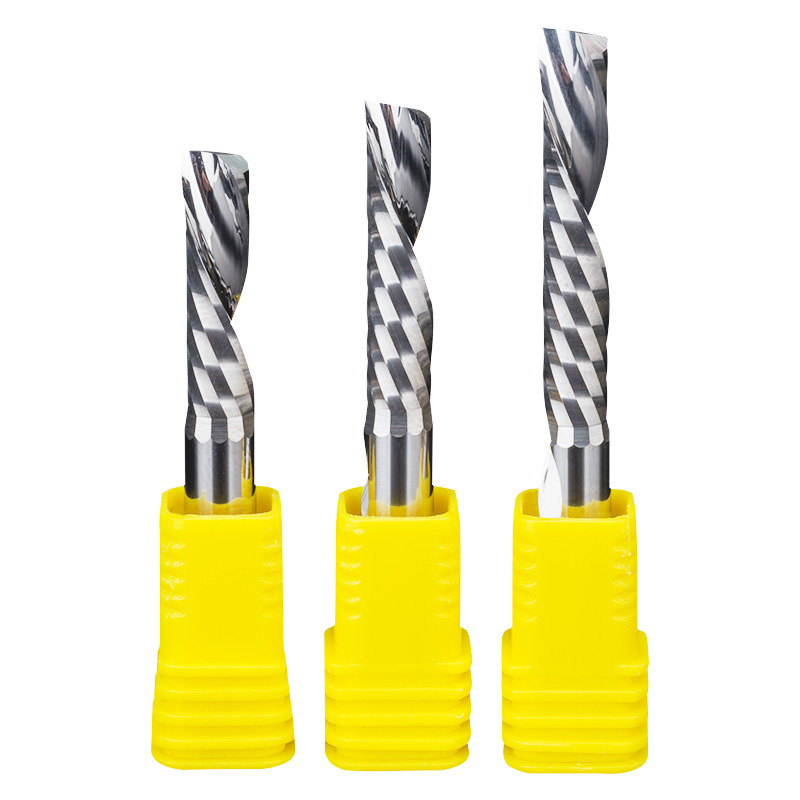 Huhao 4mm-5mm left-handed single-edged spiral milling cutter acrylic PVC cutting CNC advertising engraving tool