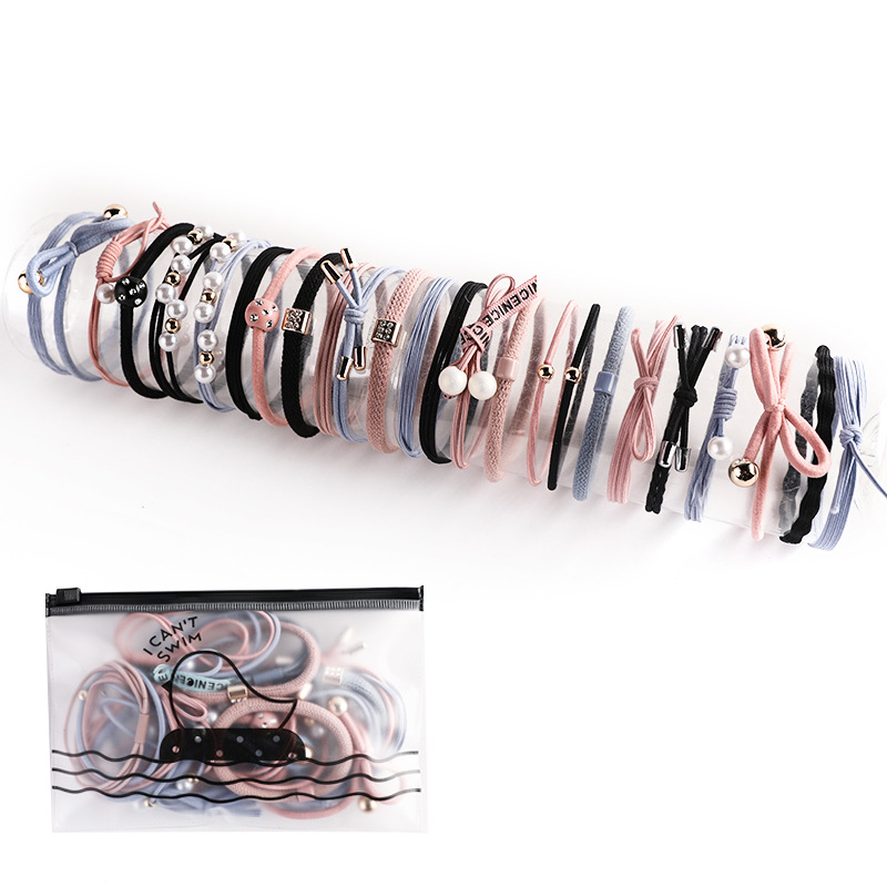 Korean Style New Cyber Celebrant Hair Accessories Colorful Nylon Headline Set Rubber Band Plate for Hair Tie Pony Tail All-match Hair Rope