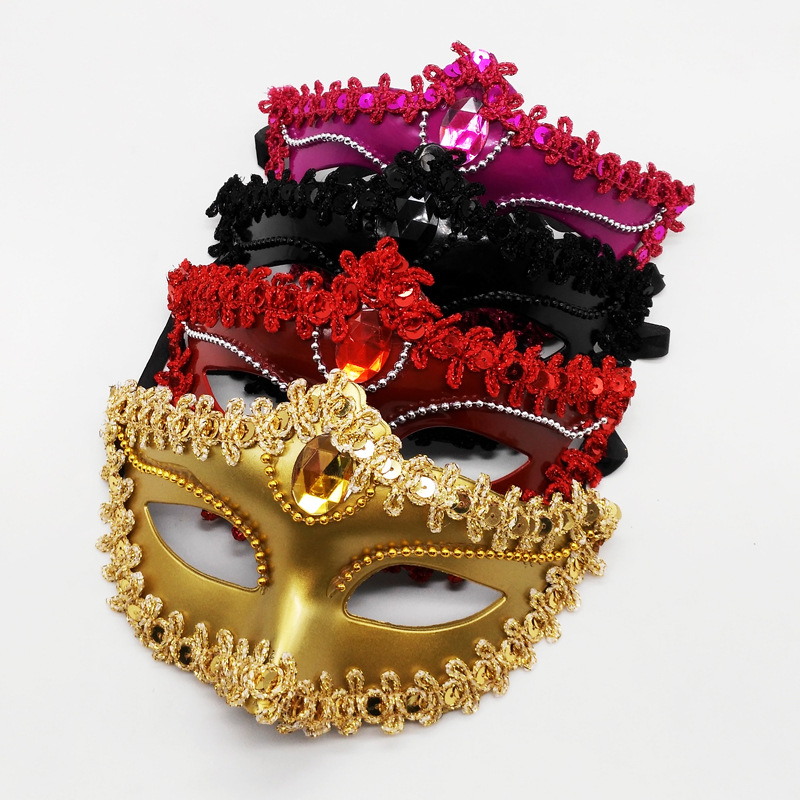 Venetian little beauty mask plating diamond spray paint Princess mask Halloween ball Lady eye mask wholesale