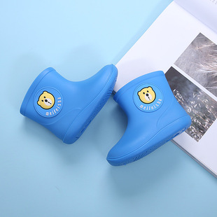 Cross-Border baby rubber shoes boys and girls water shoes thickened warm velvet soft bottom rain boots non-slip children's rain boots