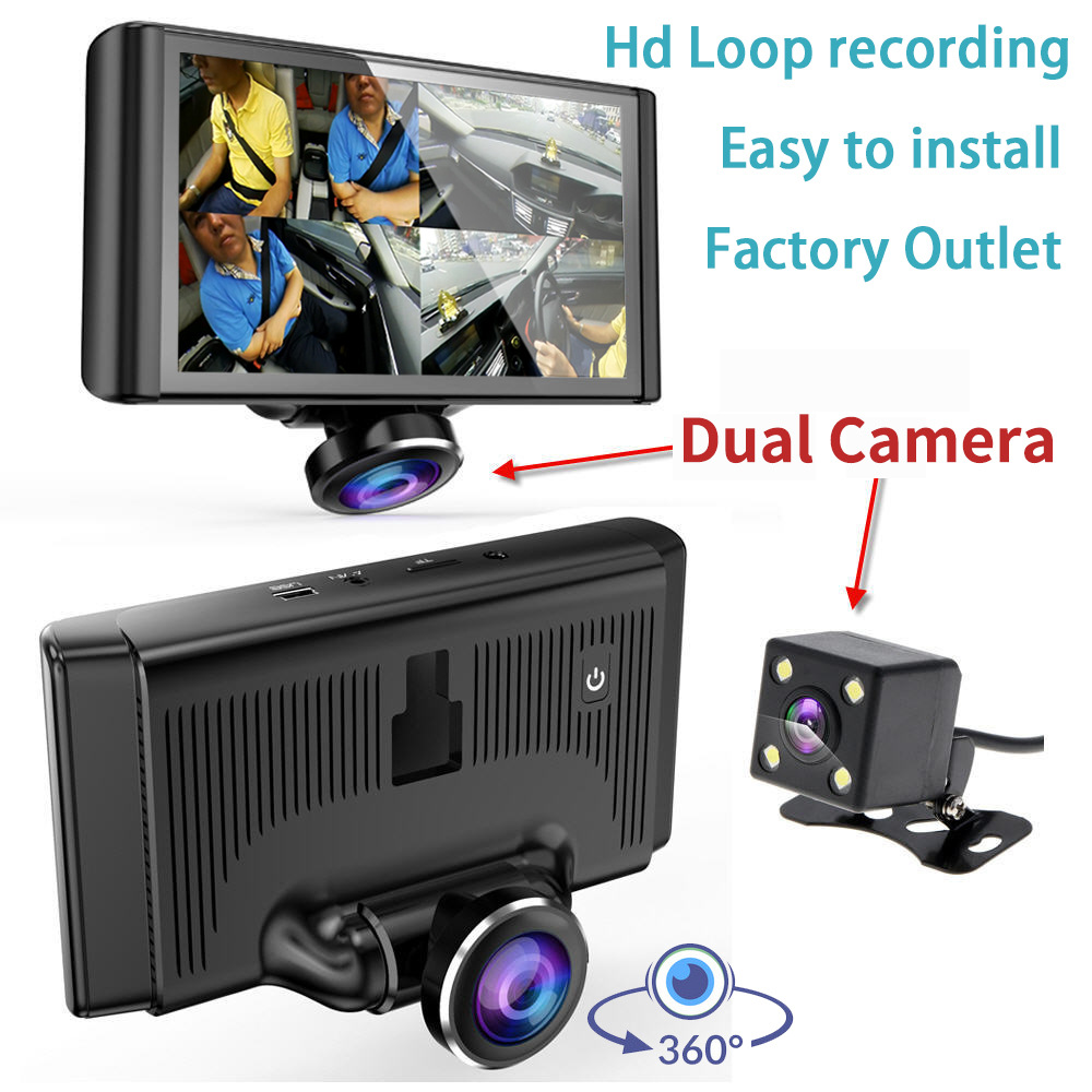 60-frame streaming media recorder 12-inch blind spot viewing angle 6 lens 1080P starlight night vision driving recorder