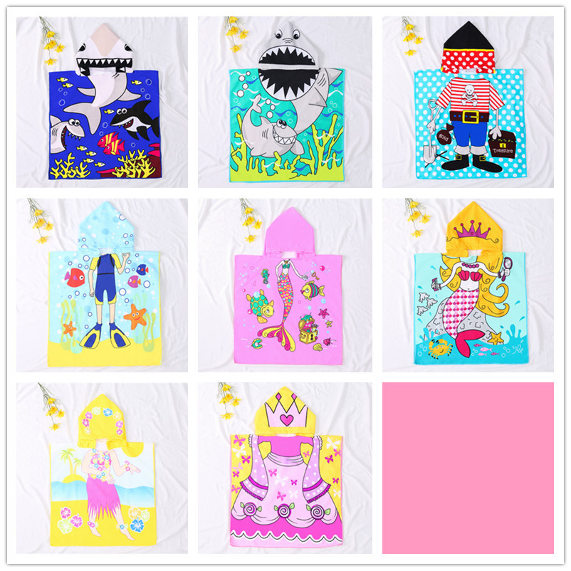 Amazon Children's Bath Towel Cape Cape Small Children's Clothing Boys and Girls European and American Summer Korean Bathing Bathrobe Cross-Border
