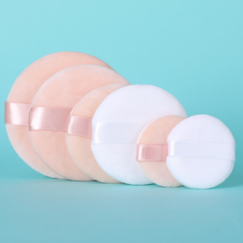 Yi Zhilian flocking powder puff honey powder loose powder puff round dry powder puff makeup makeup makeup puff factory wholesale