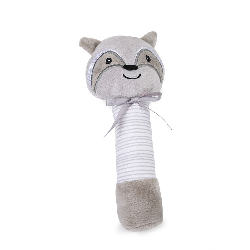 Cartoon creative animal hand bell Toy Hand ring rabbit civet cat hand stick BB called sound hand ring