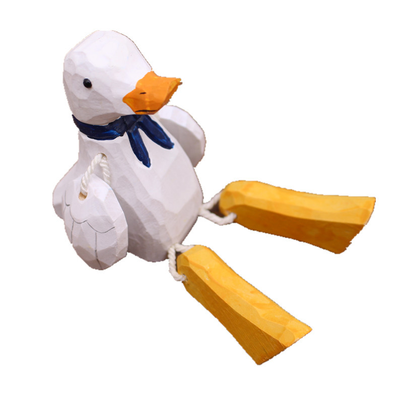 Aoki Fan Handmade Log Carving Hanging Feet Duck Ornaments Notes Clip Creative Home Accessories Living Room Carving Ornaments