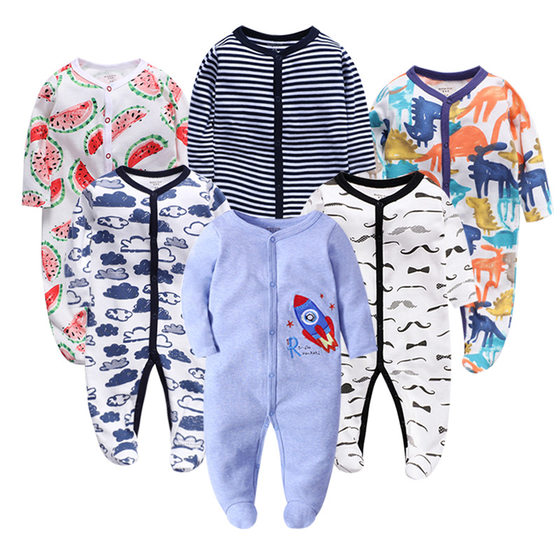 Factory wholesale baby jumpsuit long sleeve ha clothes baby bag fart clothes spring and autumn pajamas climbing clothes baby clothes