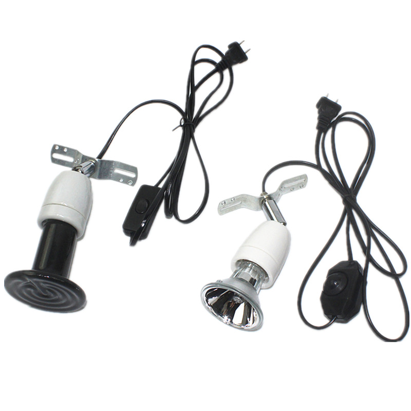 Reptile box universal hanging head lamp holder lamp holder 360 degree rotating fixed lampshade lamp head day/Europe/US/UK standard plug