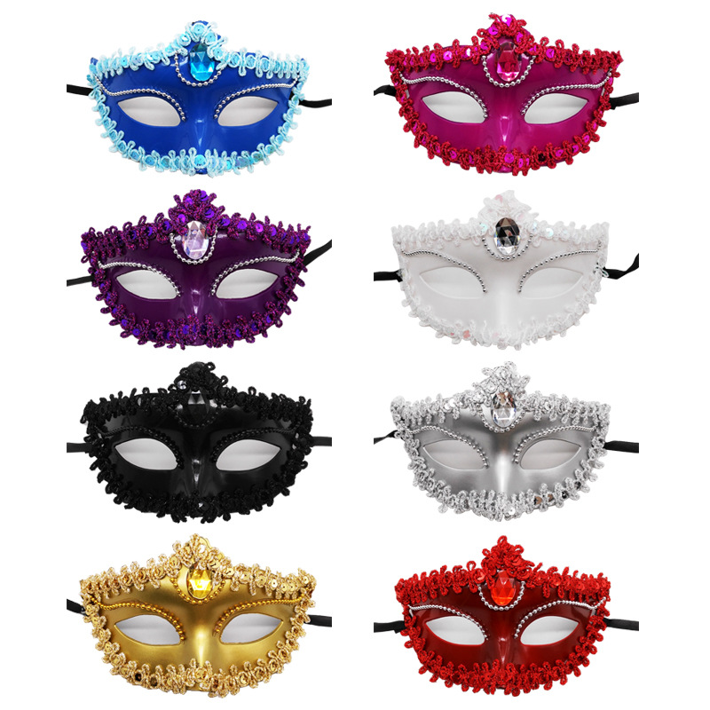 Venetian little beauty mask plating diamond spray paint Princess mask Halloween ball Lady eye mask wholesale