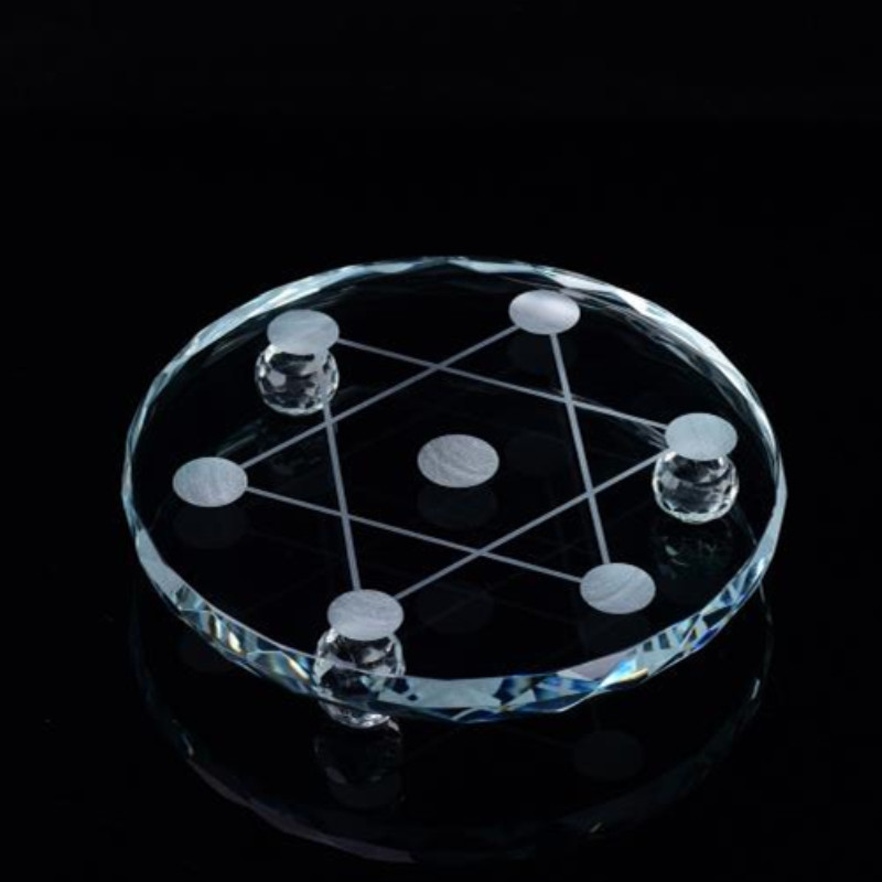Crystal seven-star array ball base Crystal agate jade ball seat home decoration accessories glass plate ornaments