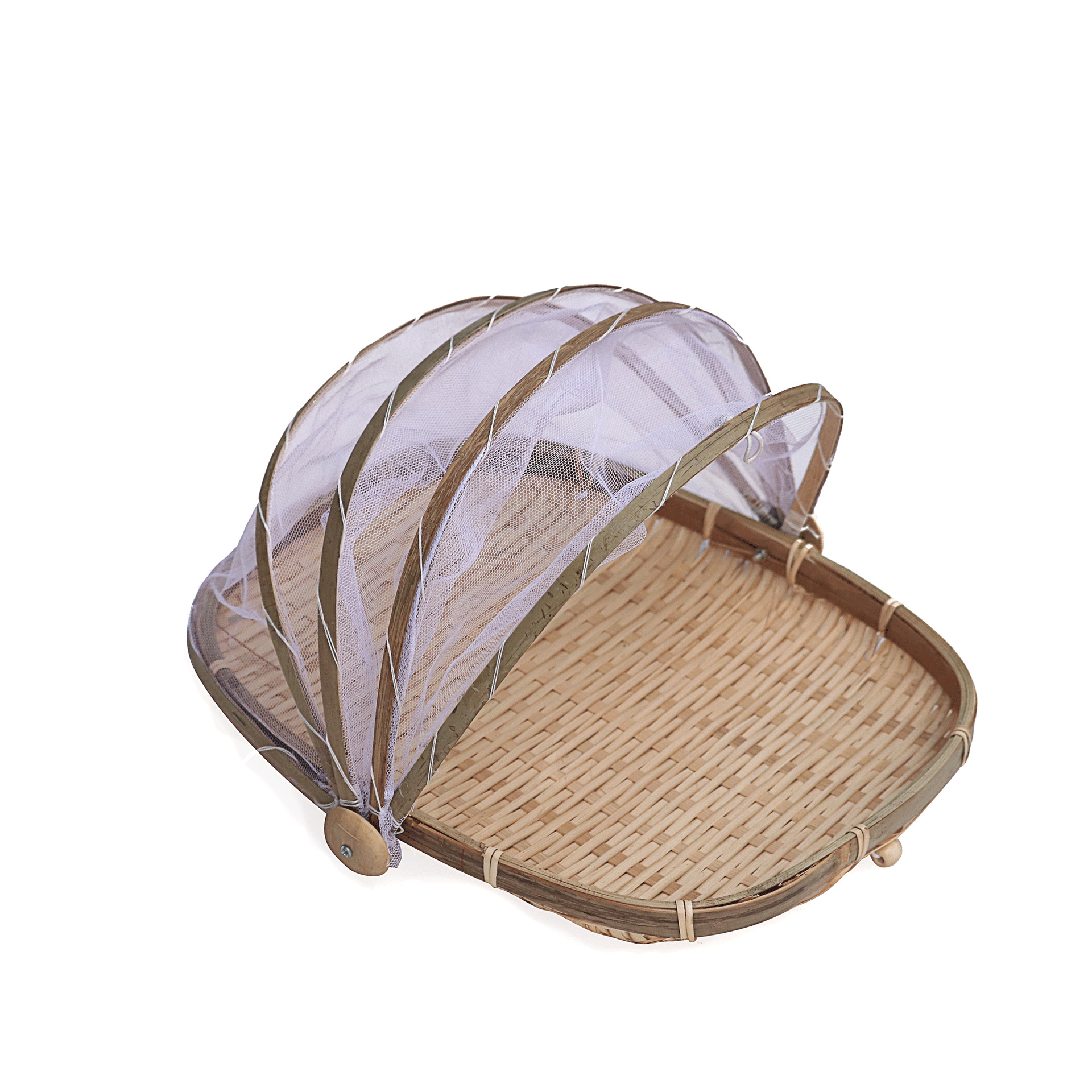 Living Room Household Steamed Bread Frame Round Dustpan Bamboo Storage Basket Insect-proof Farmhouse Bamboo Products Bamboo Sieve Rectangular Dustpan