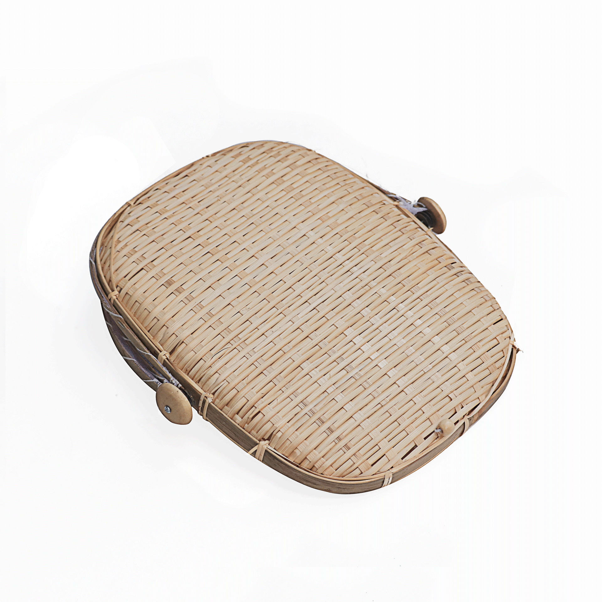 Living Room Household Steamed Bread Frame Round Dustpan Bamboo Storage Basket Insect-proof Farmhouse Bamboo Products Bamboo Sieve Rectangular Dustpan