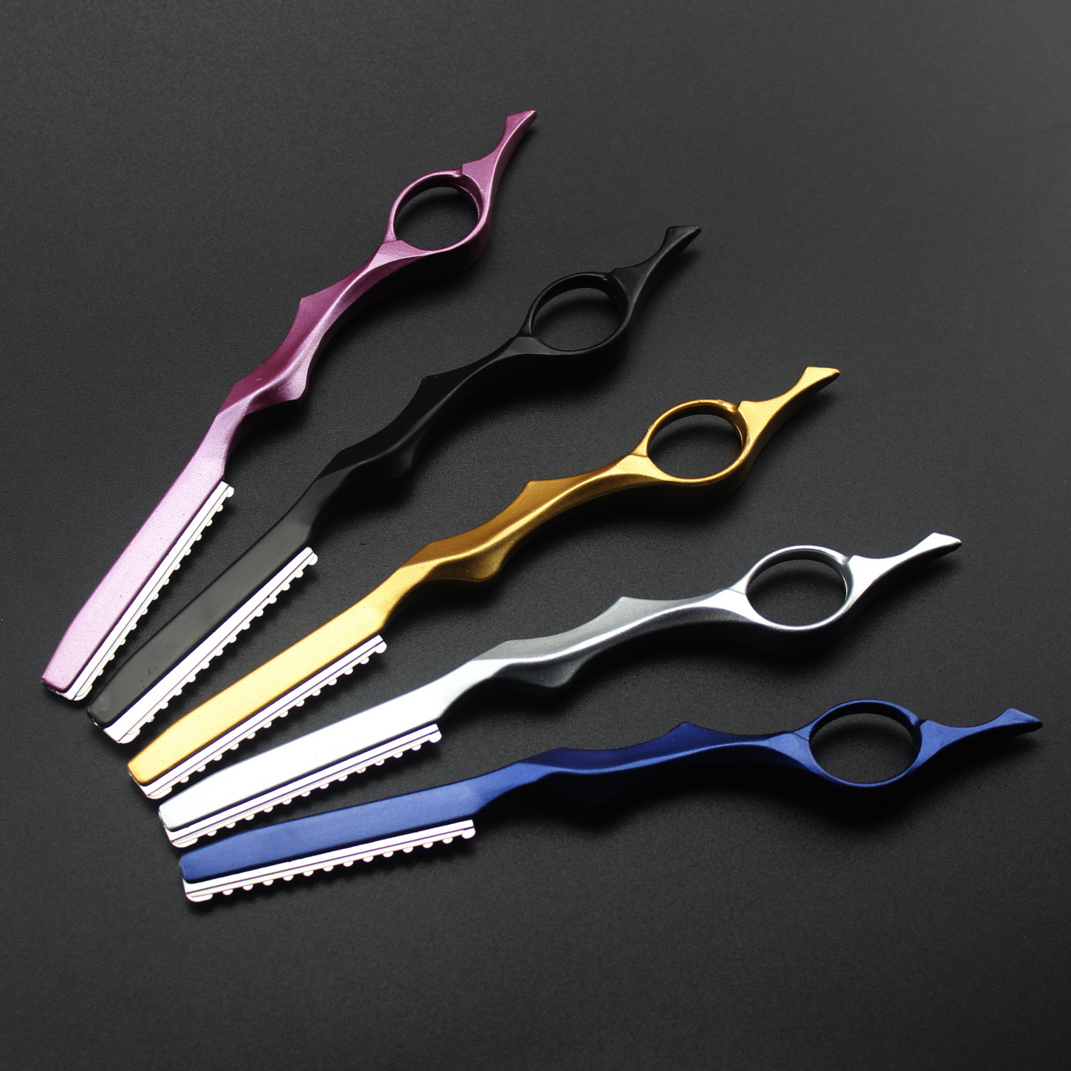 Aviation aluminum material color paint hairdressing thin knife hairdressing knife multi-color optional black gold Blue
