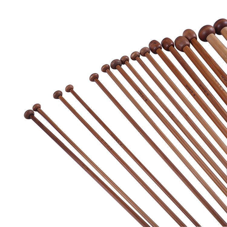 New carbonized sweater needle single pointed stick needle round bead long bead single bamboo 35CM suit wholesale knitting diy