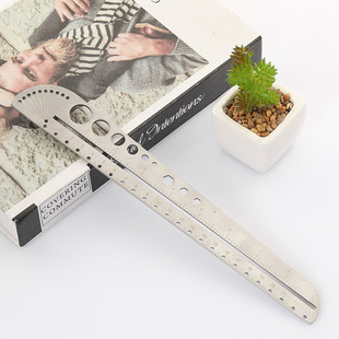 Large multi-function stainless steel tool scale ruler office compass gauge protractor hex socket EDC outdoor tool