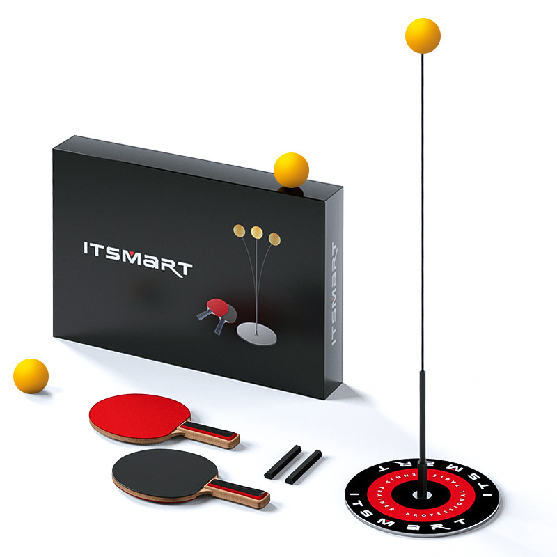 ITSMART table tennis trainer children's home elastic flexible shaft racket indoor single training set cross-border