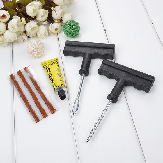 Car tire repair tool set vacuum tire motorcycle quick tire repair rubber strip 6-piece repair tool