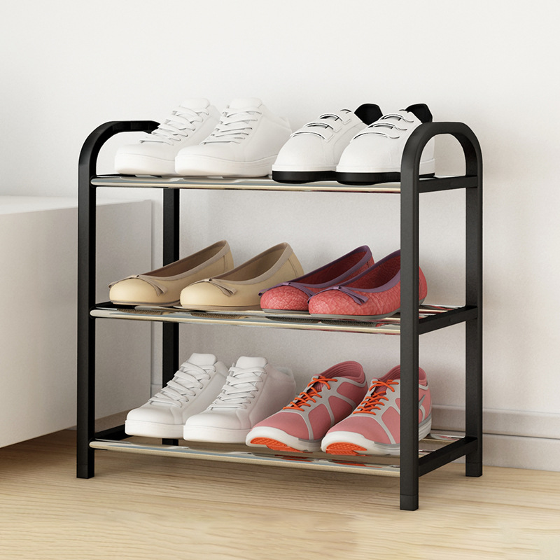 Waiting for Simple Combination Shoe Rack Three-Layer PT Storage Shoe Rack Door Finishing Shoe Cabinet Steel Tube Floor Small Shoe Rack