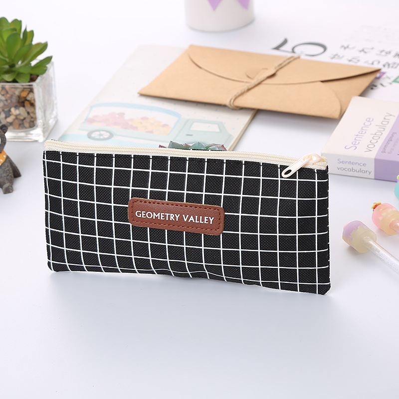 Korean student pencil bag Oxford cloth square pencil bag cute stationery storage bag prize gift printed LOGO