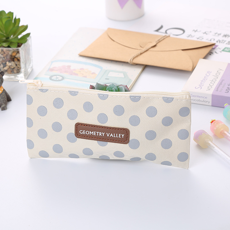 Korean student pencil bag Oxford cloth square pencil bag cute stationery storage bag prize gift printed LOGO