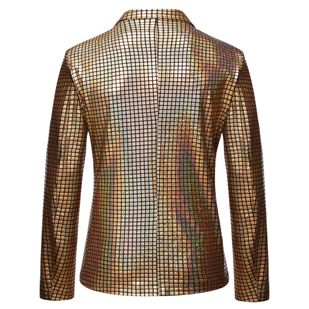 Men's European Size Plaid Bronzing Nightclub Fashion European and American Nightclub Studio Party Men's Single Western Dress ZT-X48